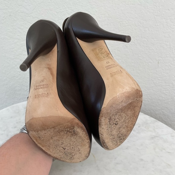 Fendi Zucca Canvas & Leather Envelope Booties – Size 37, Iconic Foldover Style - Picture 10 of 12